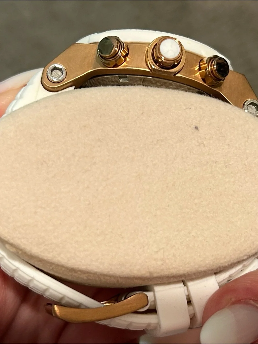 Mulco Men’s White and Rose Gold Multifunction Chronograph Watch